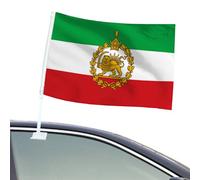 Old Iran Car Flag, Small Iran Lions Car Flag with Flagpole, Persia Historic Iranian Flags Cars Window Banner