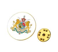 Old Iran Persia Flag Lapel Pins, Iran Map Brooch Pins, Stainless Steel Persia Iran Flag Lion and Sun Crown Lapel Brooch, Badge Souvenir Series Gifts (# O)