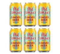 Old Jamaica Ginger Beer 330ml | PACK OF 6 | REGULAR | Cans | Carbonated Drink with Natural Flavours | With Authentic Root Ginger.
