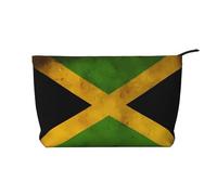 Old Jamaican Flag Corduroy Makeup Bag – Versatile Cosmetic Pouch with Zipper for Daily Use and Travel Capacity Organizer