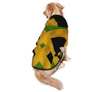 Old Jamaican Flag Dog Hoodie – Soft & Breathable Polyester Pet Clothes for Medium, and Large Dogs