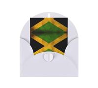 Old Jamaican Flag Greeting card, blank inner page, includes envelope, 10 cm x 15 cm, for anniversary and party invitations.