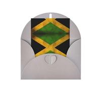 Old Jamaican Flag Greeting card, blank inner page, includes envelope, 10cm x 15cm.