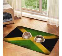 Old Jamaican Flag Pet Feeding Mat Dog Cat Eating Food Absorbent Leather Tablecloth for and Water Bowl Waterproof No Stains Quick Dry Non-Slip 17.72 * 11.8IN