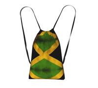 Old Jamaican Flag Print World Cup Drawstring Backpack, Reusable Beach Bag, Gym Bag and Travel-Friendly Backpack