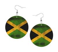 Old Jamaican Flag Prints Fashion round earrings Pendant Stylish and beautiful Lightweight Dangle for Women Girls