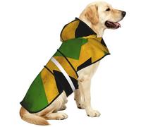 Old Jamaican Flag Reflective Waterproof Dog Raincoat Jacket, Adjustable Hooded Pet Coat with Leash Hole,for Outdoor UseM