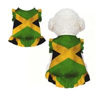 Old Jamaican Flag Ruffle Dog Dress Frilly Sleeveless Breathable Summer Party for Small Dogs Cats M