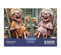 Old Ladies Laughing 1000 Pc Puzzles for Adults Kids - Elder Ladies Funny Bubble Playing Jigsaw Puzzle Educational Game Challenge Wall Decoration70x50cm/1000pcs
