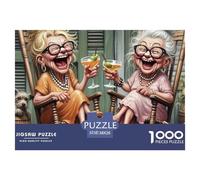 Old Ladies Laughing Puzzle Game for The Whole Family 1000 Piece - Elder Ladies Funny Bubble Playing Gifts for Men Women Fun Present for Home38x26cm/1000pcs
