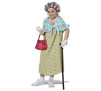 California Costume Collections Old Lady Granny Grandma 100 Days of School Book W hild Girls Costume Kit Blue One Size