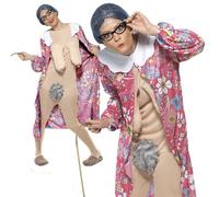 Old Lady Comedy Adult Gravity Granny Stag Fancy Dress Costume Medium