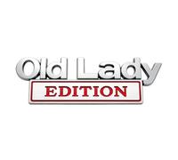 Old Lady Edition Car Emblems Badge Funny 3D Metal Auto Decal For Vehicle Truck SUV Car Motorcycle Cars Sticker Accessory Gifts For Women Men He And I (B, One Size)