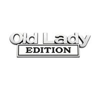 Old Lady Edition Car Emblems Badge Funny 3D Metal Auto Decal For Vehicle Truck SUV Car Motorcycle Cars Sticker Accessory Gifts For Women Men He And I (A, One Size)