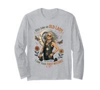 Old Lady First Mistake Wild Tough Biker Woman Bold Graphic Long Sleeve T-Shirt