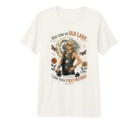 Old Lady First Mistake Wild Tough Biker Woman Bold Graphic Premium T-Shirt