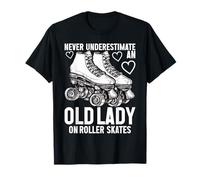 Old Lady On Roller Derby Roller Skating Roller Skate T-Shirt