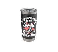 Old Lady On Roller Skates - Roller Skating Roller Derby Stainless Steel Insulated Tumbler