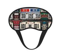Old License Plate Print Blackout Sleep Mask - Side Sleeper Eye Cover, Soft Comfort, Perfect for Travel, Meditation