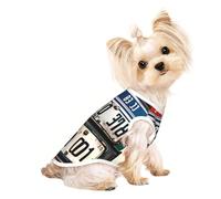 Old License Plate Print Comfortable Pet Vest, Sleeveless Breathable Top, for Small Puppy Kitten Daily Wear
