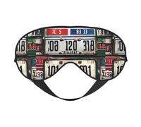 Old License Plate Print Sleep Mask, Soft Breathable Eye Cover for Travel, Shift Work & Meditation