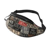 Old License Plate Waist Bag Bumbags for Men Women, Print Polyester Waist Pack for Travel Walking Sport with Adjustable Strap