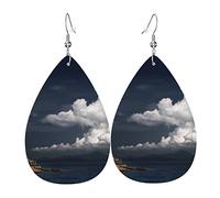Old Lighthouse By The Sea Printed Leather Earrings, Women'S Girls Water Droplet Drop Earrings,Tylish And Lightweight, Vivid Color, One Size, No Gemstone, One Size, No Gemstone