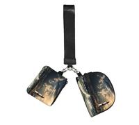 Old Lighthouse by The Sea Wristlet Keychain Wallet Pouch with Strap Double Zipper Small Coin Purse Portable Wrist Bag for Travel Gym Daily Use