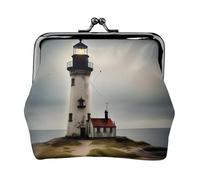 Old Lighthouse coin purse for women,small womens wallet,small makeup bag for purse,ultra-thin retro change wallet, Black, One Size, Art Deco