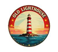 Old Lighthouse Nautical Sign Metal Tin Sign Plaque