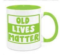 Old Lives Matter Mug - Funny Novelty Gift Silly Present Mug Birthday Christmas for Mum Dad Friend Sister Brother Grandparents for Man Woman Secret Santa Work Quotes (Green)
