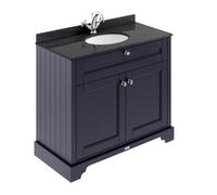 Hudson Reed Old London Twilight Blue 1000mm Black Marble & 1TH Bas