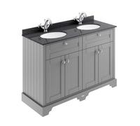 Hudson Reed Old London Storm Grey 1200mm Black Marble & 1TH Basin