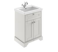 Hudson Reed Old London Floor Standing 2 Door Vanity Unit & 1 Tap Hole Fireclay Basin, 600Mm - Timeless Sand