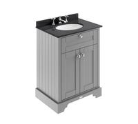 Hudson Reed Old London Storm Grey 600mm Black Marble & 3TH Basin V