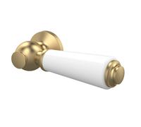 Old London and White Ceramic Cistern Flush Lever | Brushed Brass | ABS | 99mm x 32mm x 165mm