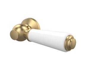 Old London and White Ceramic Cistern Flush Lever | Brushed Brass | ABS | 99mm x 32mm x 165mm
