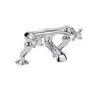 Old London Topaz White Crosshead Bath Filler Tap with Dome Collar | Chrome | Brass | 262mm x 187mm x 217mm