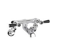 Old London BC403HLWM Topaz | Traditional Bathroom Wall Mounted Bath Filler with Lever Handles and Hexagonal Collars, 142mm x 338mm, Chrome/Black