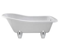 Old London Brockley Freestanding Bath Tub With Deacon Leg Set, Durable Single Ended Traditional Bathroom Style In White, 1700mm