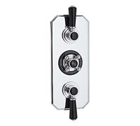 Old London BTSVT005 Topaz Traditional Bathroom Shower Triple Concealed Shower Valve with Diverter, Chrome & Black