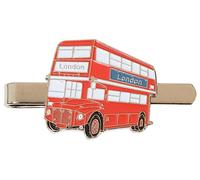 Old London Bus Tie Clip Slide Bar Nickle Plated Wedding Gift TC 636
