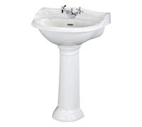 Old London Chancery Basin and Full Pedestal | White | Vitreous China | 600mm