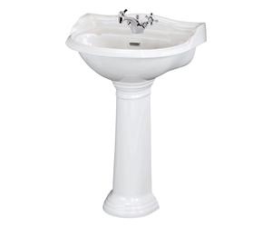 Old London Chancery Compact 500mm Basin and Full Pedestal - CRT007