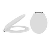 Old London Chancery Round Soft Close Toilet Seat | White | MDF | 373mm x 60mm x 460mm