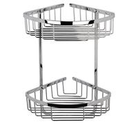 Old London Chrome Wall Mounted Large 2 Tier Corner Basket - LL308