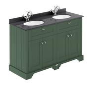 Old London Floor Standing Vanity Unit With Double Basin & Black Marble Top