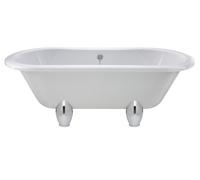 Old London Kingsbury Freestanding Bath Tub With Deacon Leg Set, Durable Double Ended Traditional Bathroom Style In White, 1500mm