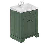 Old London Matt 2 Door Vanity Unit and Edwardian Basin | Hunter Green | MDF | 600mm