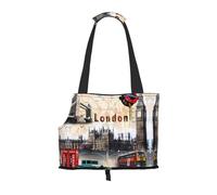 Old london photo Patterned pet shoulder bag 26 * 34cm lightweight breathable travel pet bag weekend pet travel set